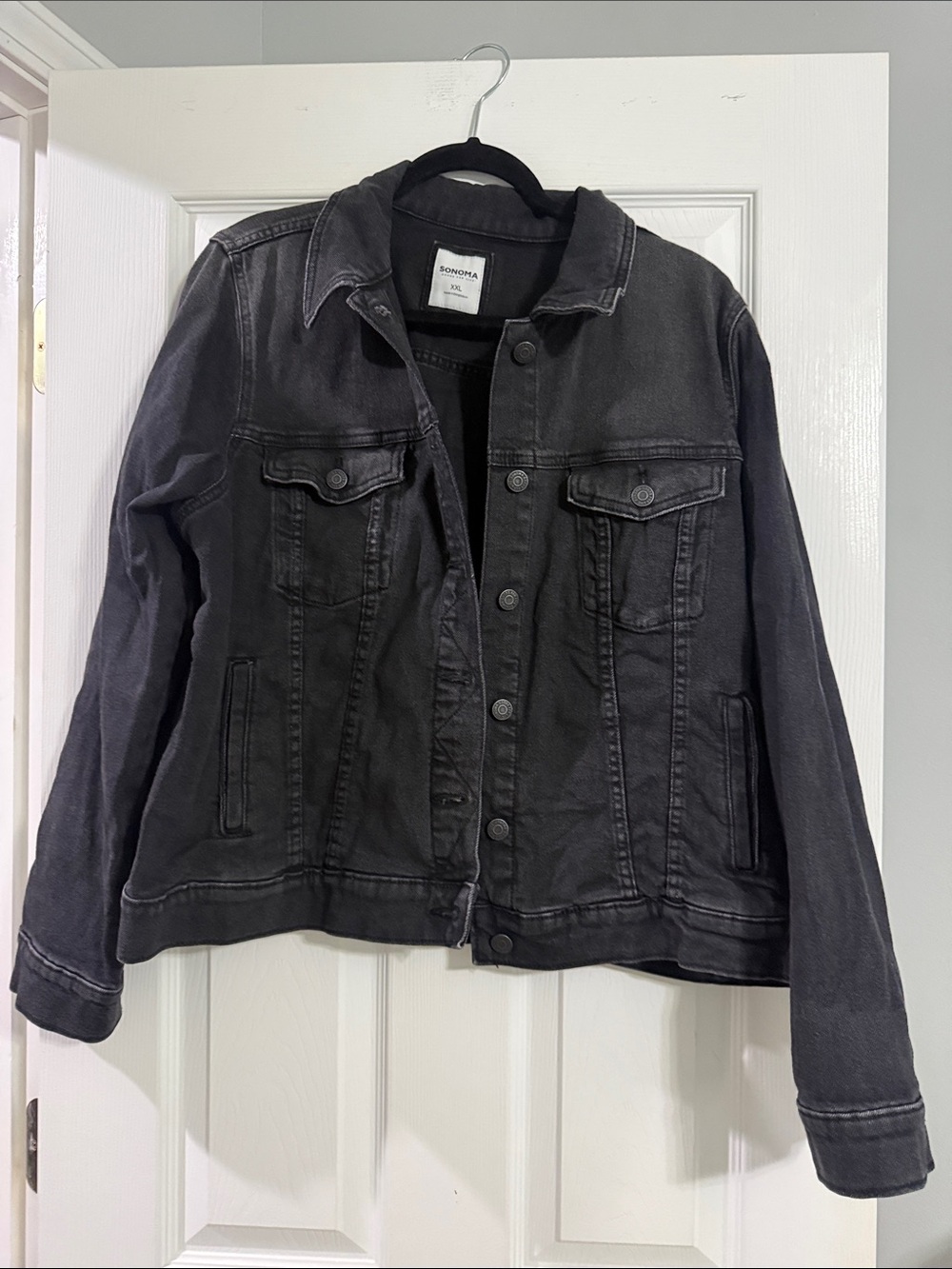 Sonoma Black Washed Denim Trucker Jacket